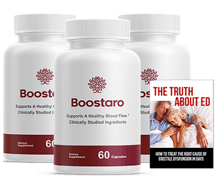 Boostaro male health supplement bottle